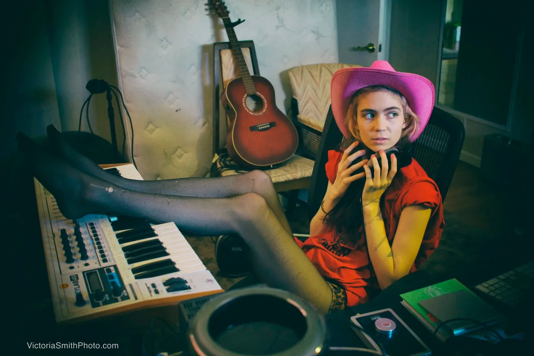 Grimes at home in Los Angeles 2015